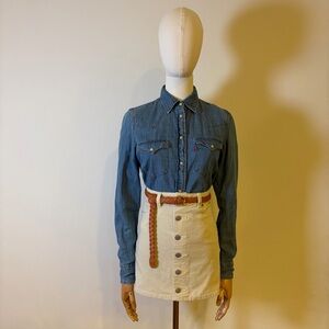 Levi’s Western Denim Snap Front Shirt - Light Wash - XS